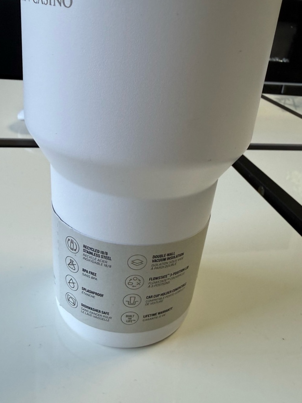Stanley 40oz Quencher H2.0 Tumbler Foxwoods Edition (White) + Frog Straw Cover - Picture 5 of 12